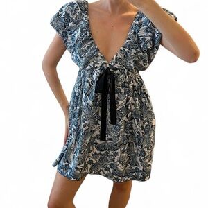 Agua by Agua Bendita Horizonte Libeulas Noche Cotton Mini Dress 💙